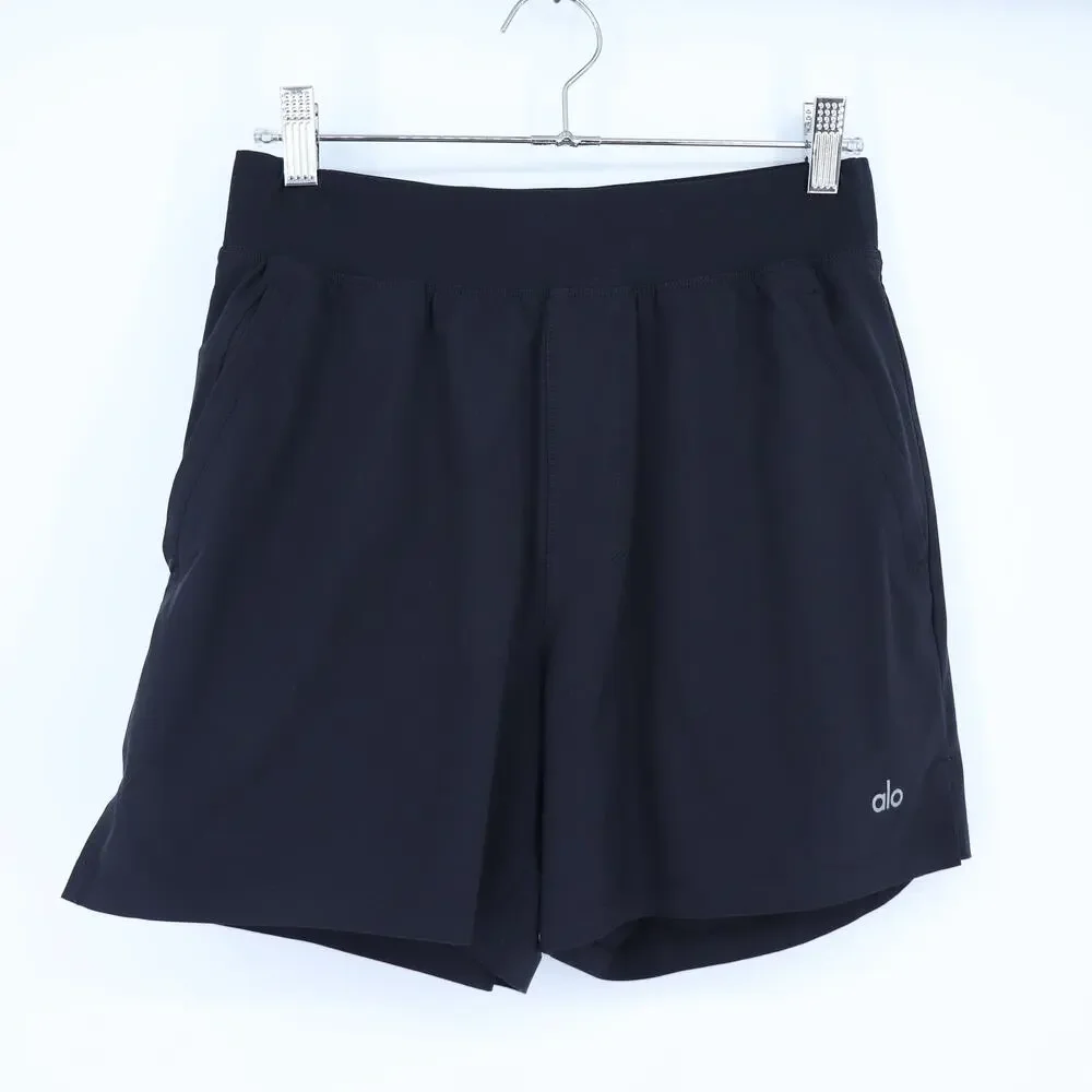 Alo Yoga Stride Shorts Black Anthracite Linerless Pull On Active Women's S